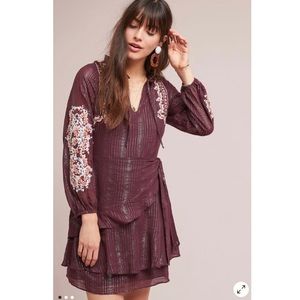 NWT Anthro Dolan Amber Embroidered Wrap Dress